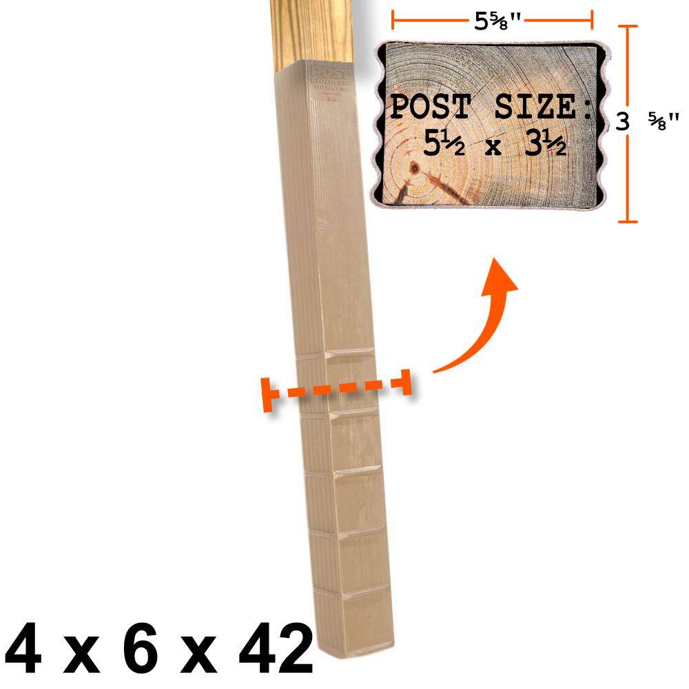 Post Protector 4 in. x 6 in. x 42 in. In-Ground Fence Post Decay Protection 4642