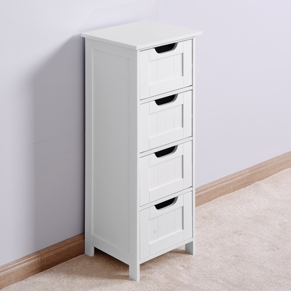 White Bathroom Storage Cabinet  Freestanding Cabin...