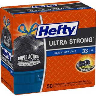 Hefty Ultra Strong Draw String 33 Gal. Trash Bags (50-Count) 00E8357400AC