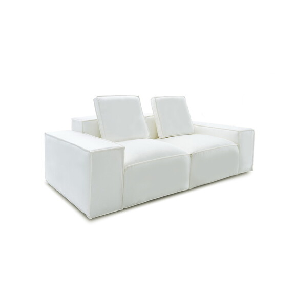 2 seater White Upholstered Sofa