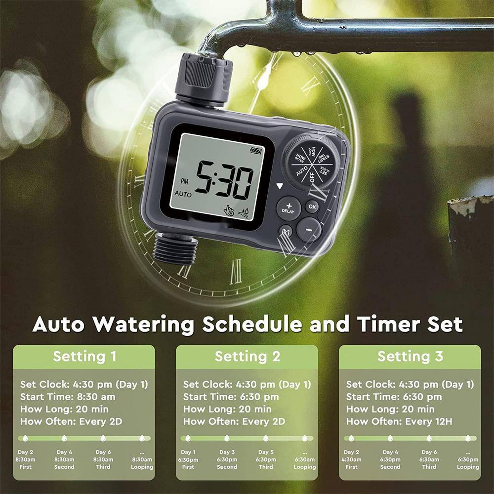 Cubilan Water Timer for Garden Hose Water Hose Timer Outdoor Sprinkler Timer with Rain DelayManualAutomatic Watering System B0BP9TDGRY