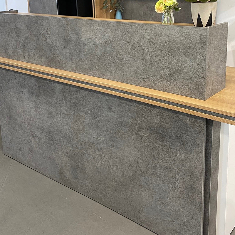 JARIN  Reception Desk 2.4M Right Panel - Carbon Grey & White Colour