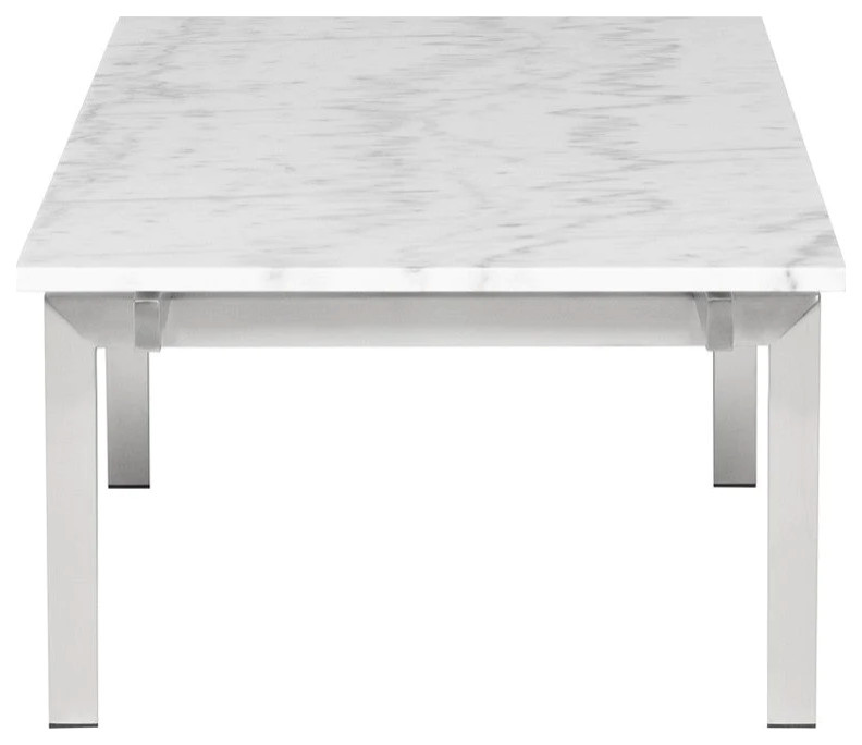 Calvin White Marble Coffee Table   Contemporary   Coffee Tables   by Rustic Home Furniture Deco  Houzz