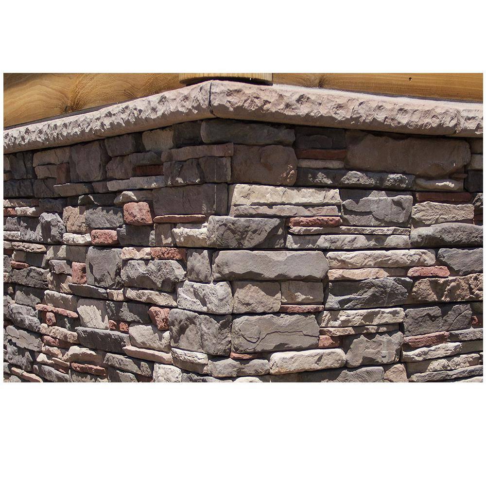 M-Rock P-Series 5 in. x 20 in. Hampton Ledge Stone Concrete Stone Veneer (100 sq. ft.Crate) mrhamptoncrate