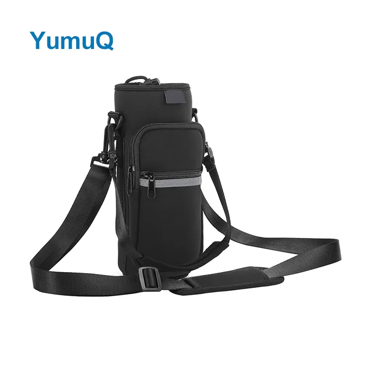 YumuQ 25 oz Neoprene Water Bottle Phone Strap Sleeve Holder With Handle For Hiking Travelling Camping