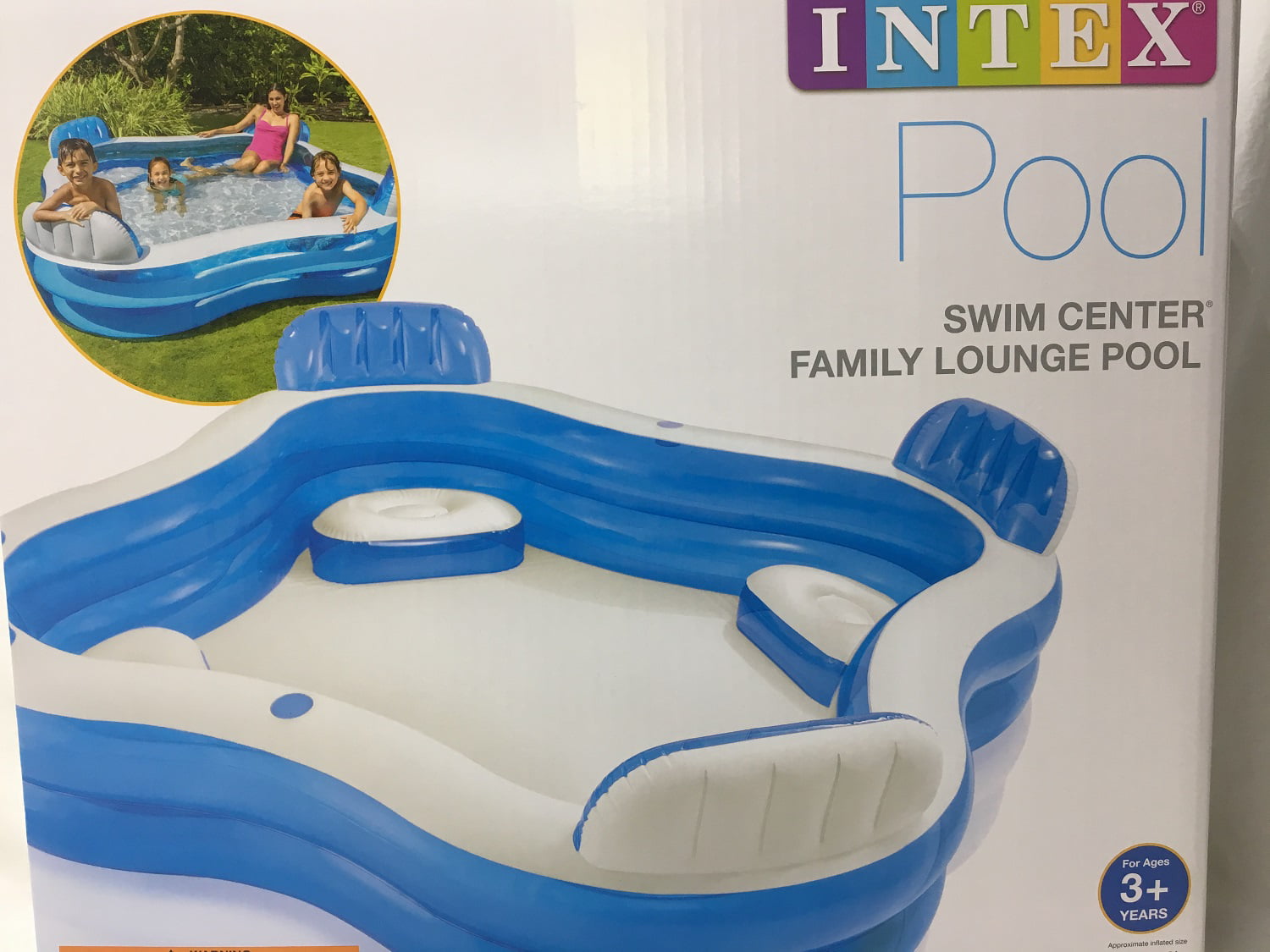 Intex Swim Center Family Lounge Inflatable Pool， 90