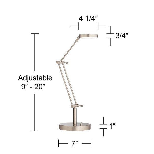 High Satin Nickel With Usb Charging Port Led Adjustable Arm White Head For Bedroom Living Room Bedside Reading