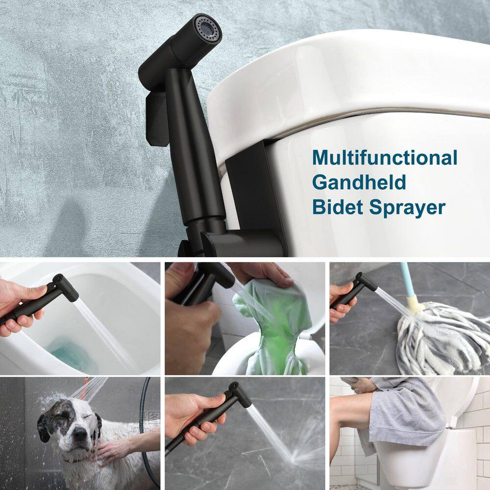 Miscool Novis Single-Handle Bidet Faucet with Bidet Sprayer and Flexible Bidet Hose in Matte Black BDSMDHD10Y029B