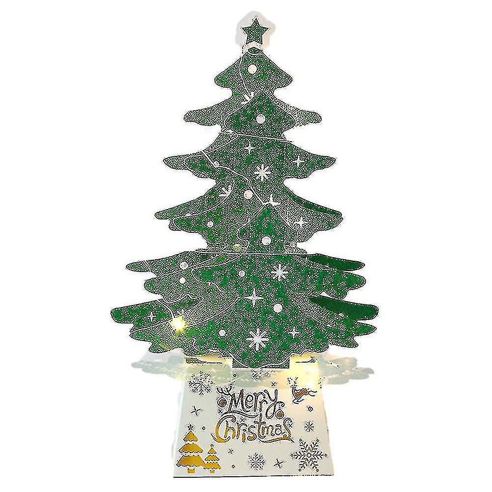 Christmas Ornaments Mini Desktop Christmas Card Ornament Shiny Christmas Tree With Lights Set