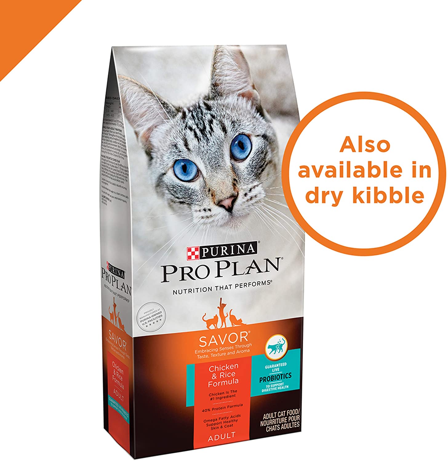 Purina Pro Plan High Protein Wet Cat Food Gravy， Chicken， Tomato and Pasta Entree - (24) 3 oz. Pull-Top Cans