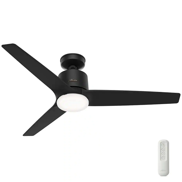 Moxie 52 in. Integrated LED Indoor Matte Black Ceiling Fan Light Remote Control