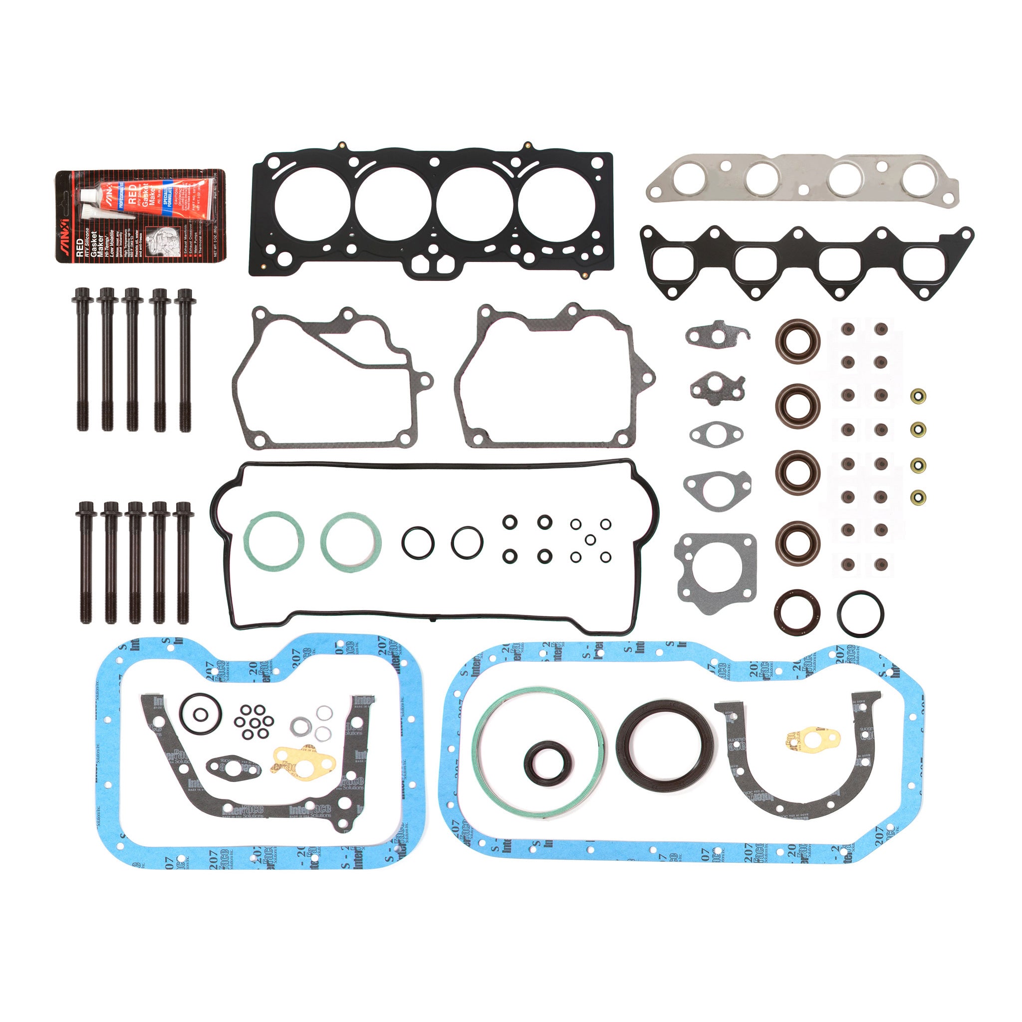 Evergreen FSHB2015 Full Gasket Set Head Bolts Fit 93-97 Toyota Corolla Celica Geo Prizm 1.8L 7AFE