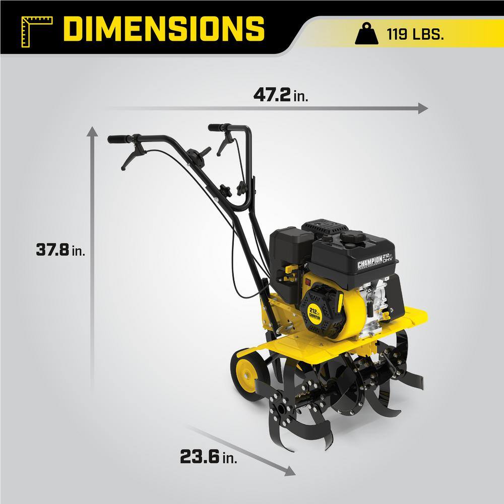 Champion Power Equipment 22 in. 212cc 4-Stroke Gas Garden Front Tine Tiller with Forward and Reverse 100379