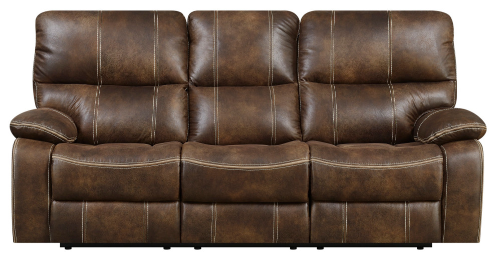 Kimberly Reclining Sofa  Chocolate Brown   Contemporary   Sofas   by Lorino Home  Houzz