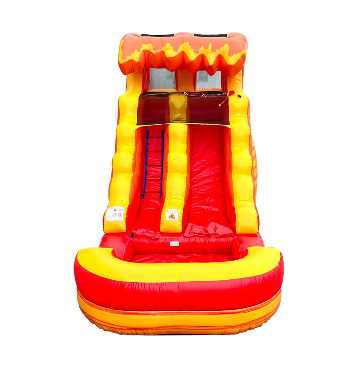 Pogo Bounce House Crossover Kids Inflatable Water Slide, Fire Marble with Blower, 12 ft