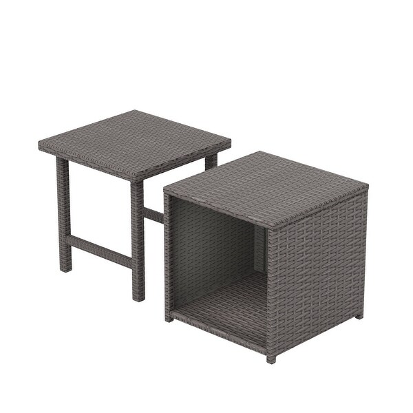 Polytrends Merrick Wicker Rattan Table (Set of 2)