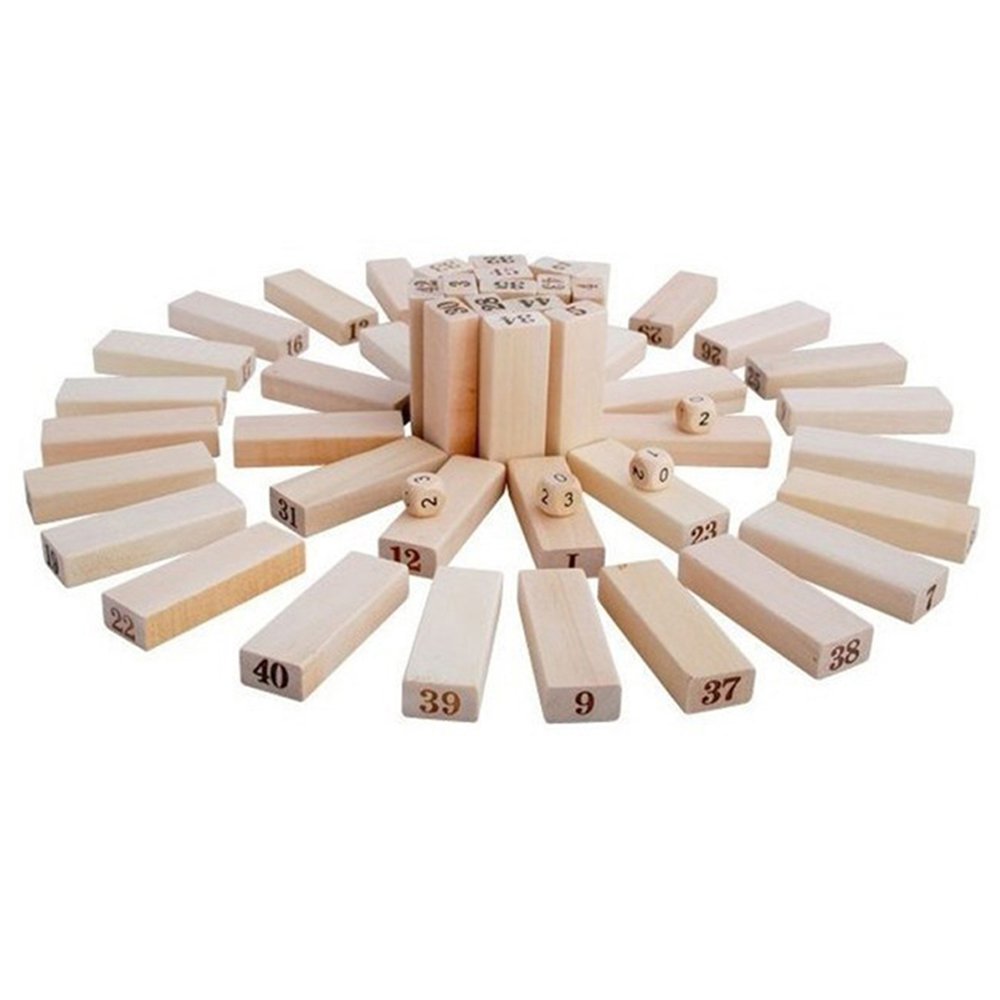 Giant Toppling Timbers Wooden Blocks Game Stacking Blocks Stacking Tower for a Fun Outdoor Lawn Yard Game - 54 Pieces