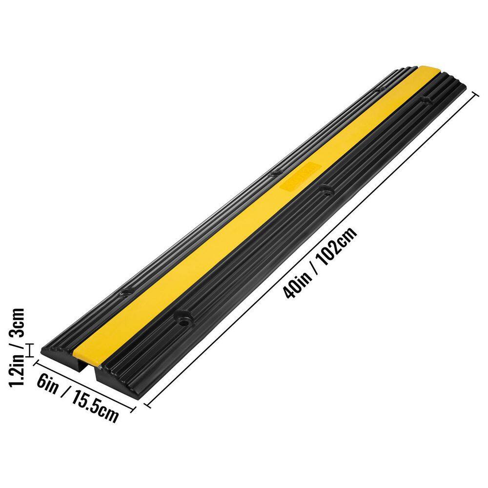 VEVOR 3 PCS Cable Protector Ramp 1 Channel 22046 LBS Loading Protective Wire Cord Ramp Heavy-Duty for Driveway GXBGXBDX3PCS121IMV0