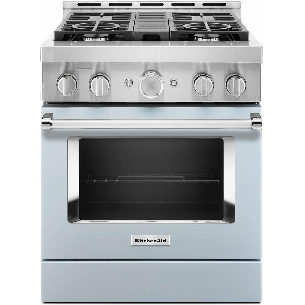 KitchenAid 30-inch Freestanding Gas Range with Even-Heat? True Convection KFGC500JMB