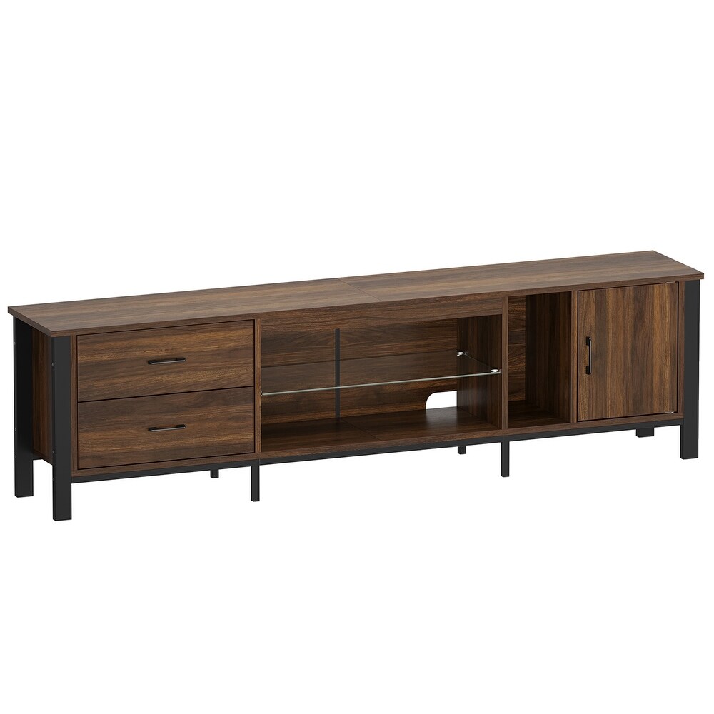 Modern TV Stands for 75/ 80/ 85 inch TV with 2 Drawers   80 inches