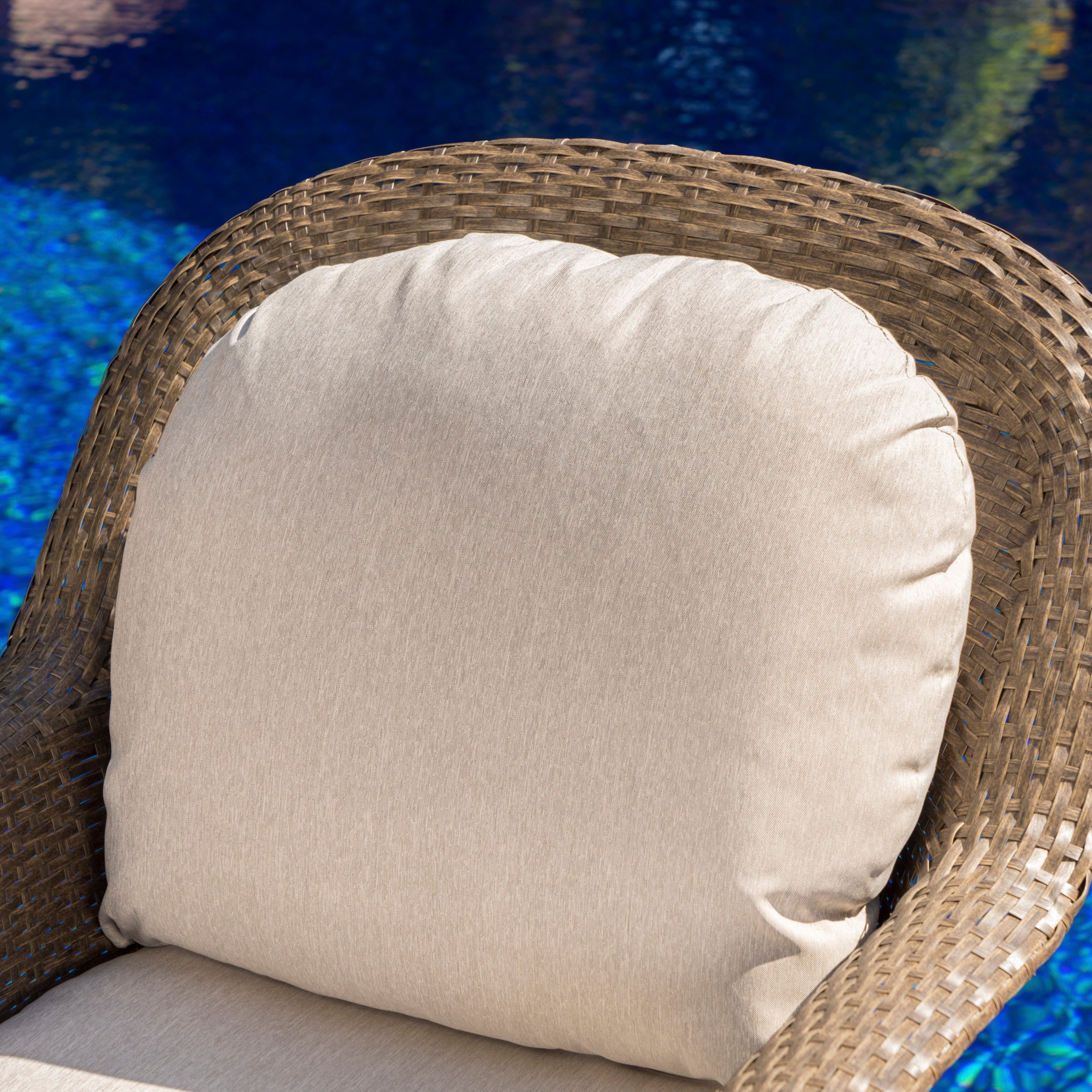 Linsten Outdoor Wicker Swivel Club Chairs with Water Resistant Cushions