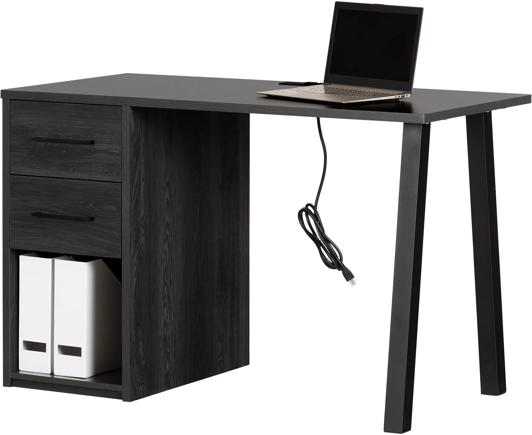 Zolten Gray Oak Writing Desk - South Shore