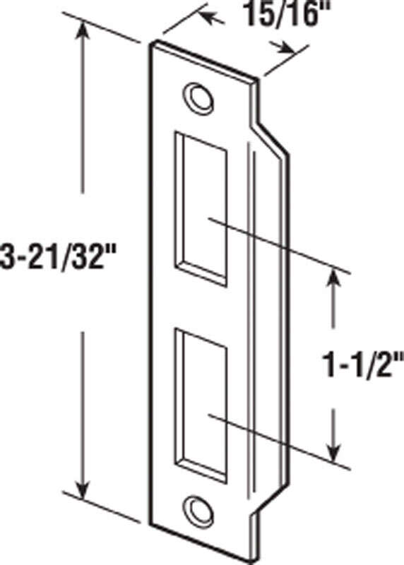 Prime-Line Brass-Plated Gold Steel Door Strike 1 pk