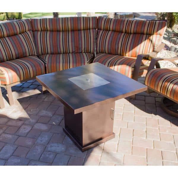 Hiland 30 in x 30 in Propane Fire Pit in Hammered Bronze