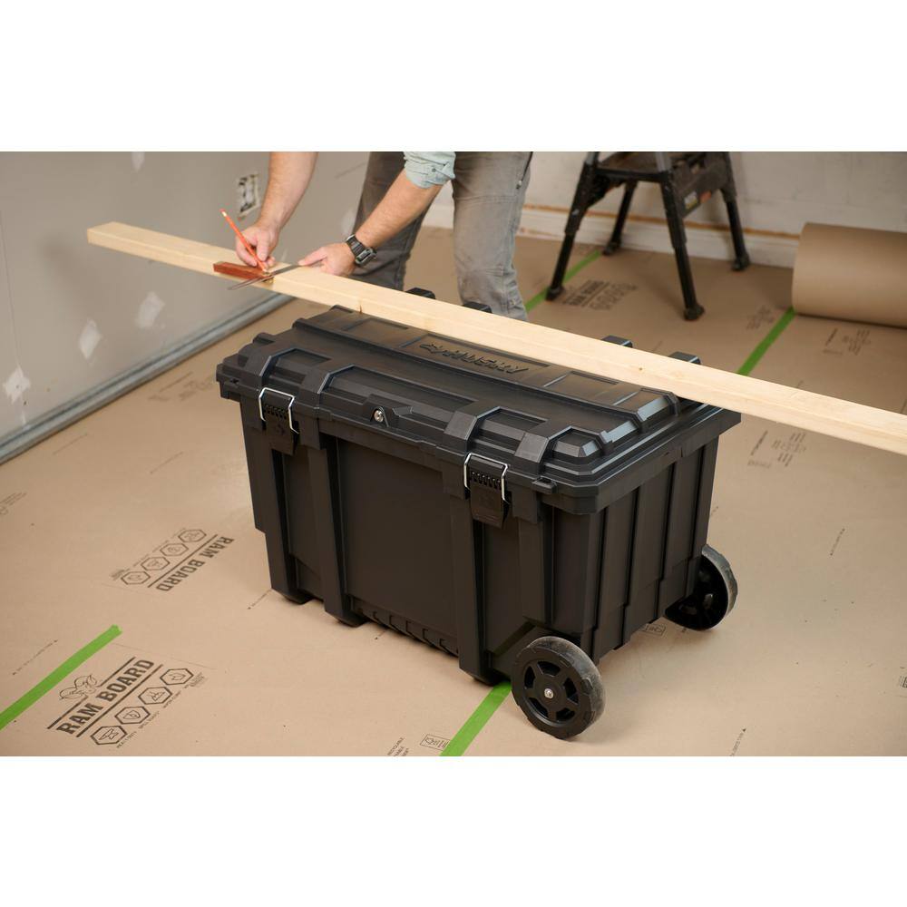 Husky 23 in. 50 Gal. Black Rolling Toolbox with Keyed Lock and Portable Hand Tool Tray 206319