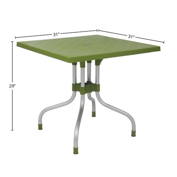 Lyra Plastic Resin Square Outdoor Patio Table