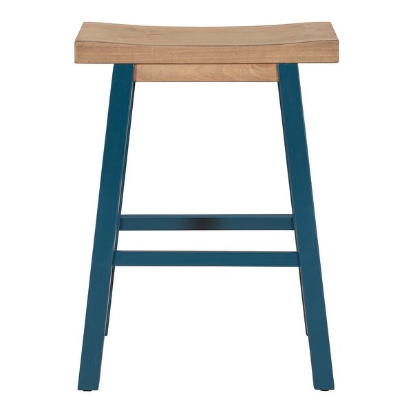 Farmhouse Rustic 2-piece Counter Height Wood Kitchen Dining Stools