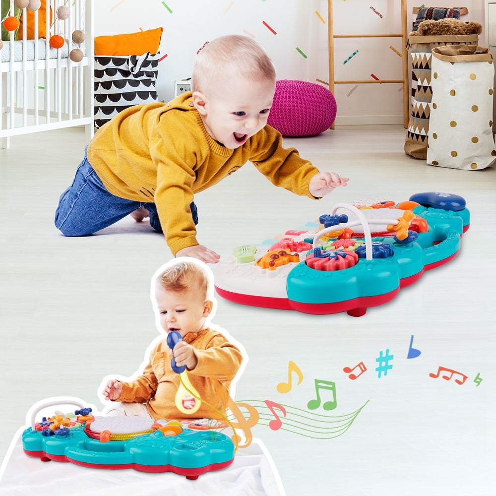 Light-Up Baby Musical Toys 6 in 1 Piano Keyboard Drum Set Gift for 1 Year Old Girls Boys Toys telephone Games