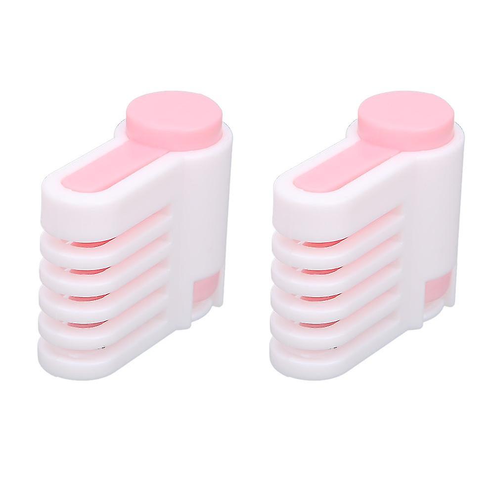 2Pcs MultiFunctional DIY Cake Bread Cutter Slicing Guide Tool Home Kitchen Accessory(White and Pink 52036C )