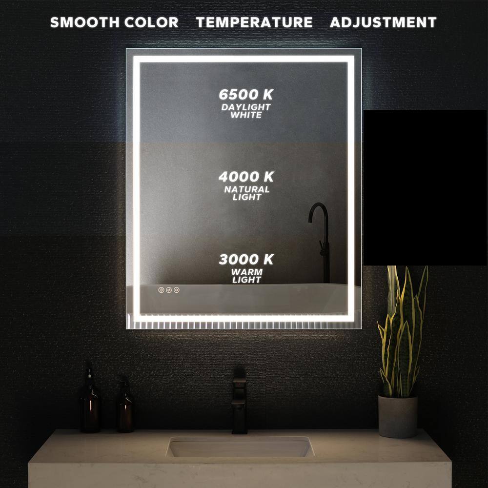 niveal 30 in. W x 36 in. H Rectangular Frameless LED Wall Bathroom Vanity Mirror LMI04-3036DF1