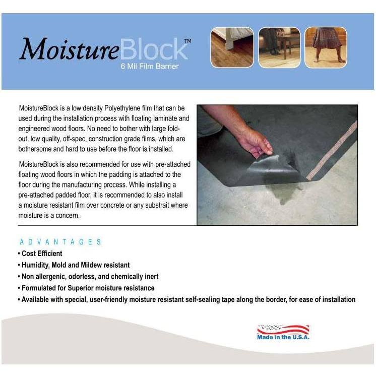 MP Global Products 100 sq. ft. Rolls 30 x in. W x 40 x ft. L x 6 mm T Polyethylene Film MoistureVapor Barrier Underlayment for All Floors MB006300100