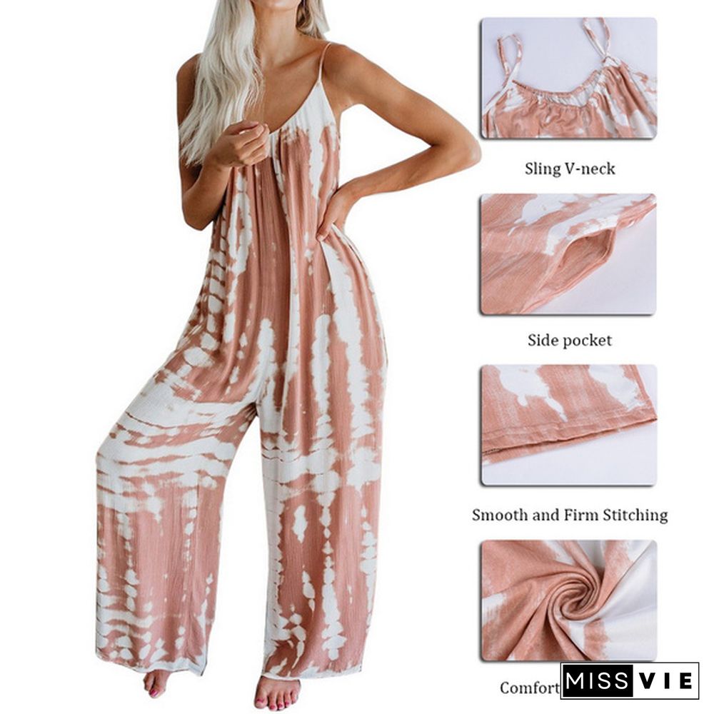 Womens Loose Camisole Jumpsuit Sexy Long Loose Jumpsuits Wide Leg Rompers Fashion Jumpsuit Plus Size