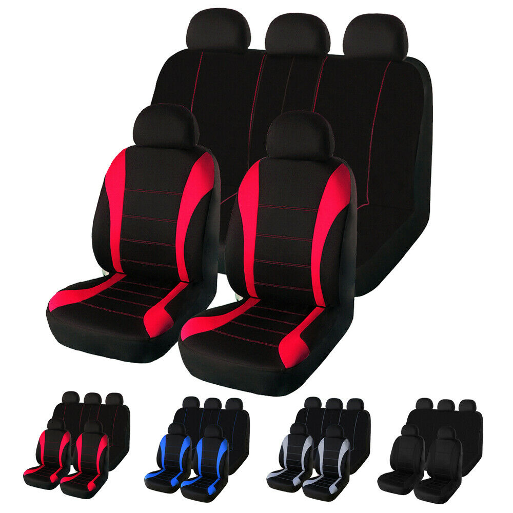 9PCS Universal Auto Seat Covers for Car Truck SUV Van 5 Seater Front Rear Polyester Protector