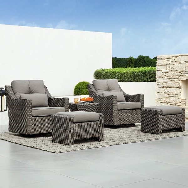 Murphy Outdoor Wicker Patio Furniture Swivel Glider Chair