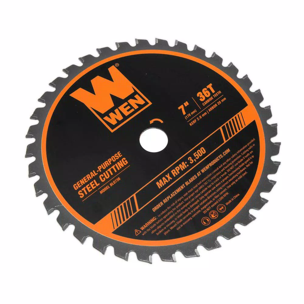 WEN 7 in. 36-Tooth Carbide-Tipped Professional Saw Blade for Steel Cutting and#8211; XDC Depot