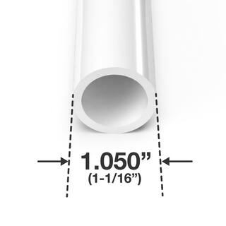 Formufit 34 in. x 5 ft. White Furniture Grade Schedule 40 PVC Pipe (2-Pack) P034FGP-WH-5x2