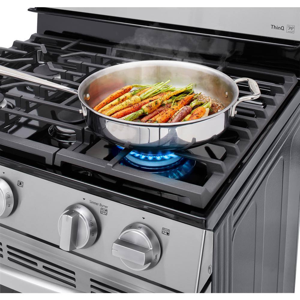 LG 30 in. 5.8 cu.ft. Smart Single Oven Gas Range with EasyClean Wi-Fi Enabled in. Stainless Steel LRGL5821S