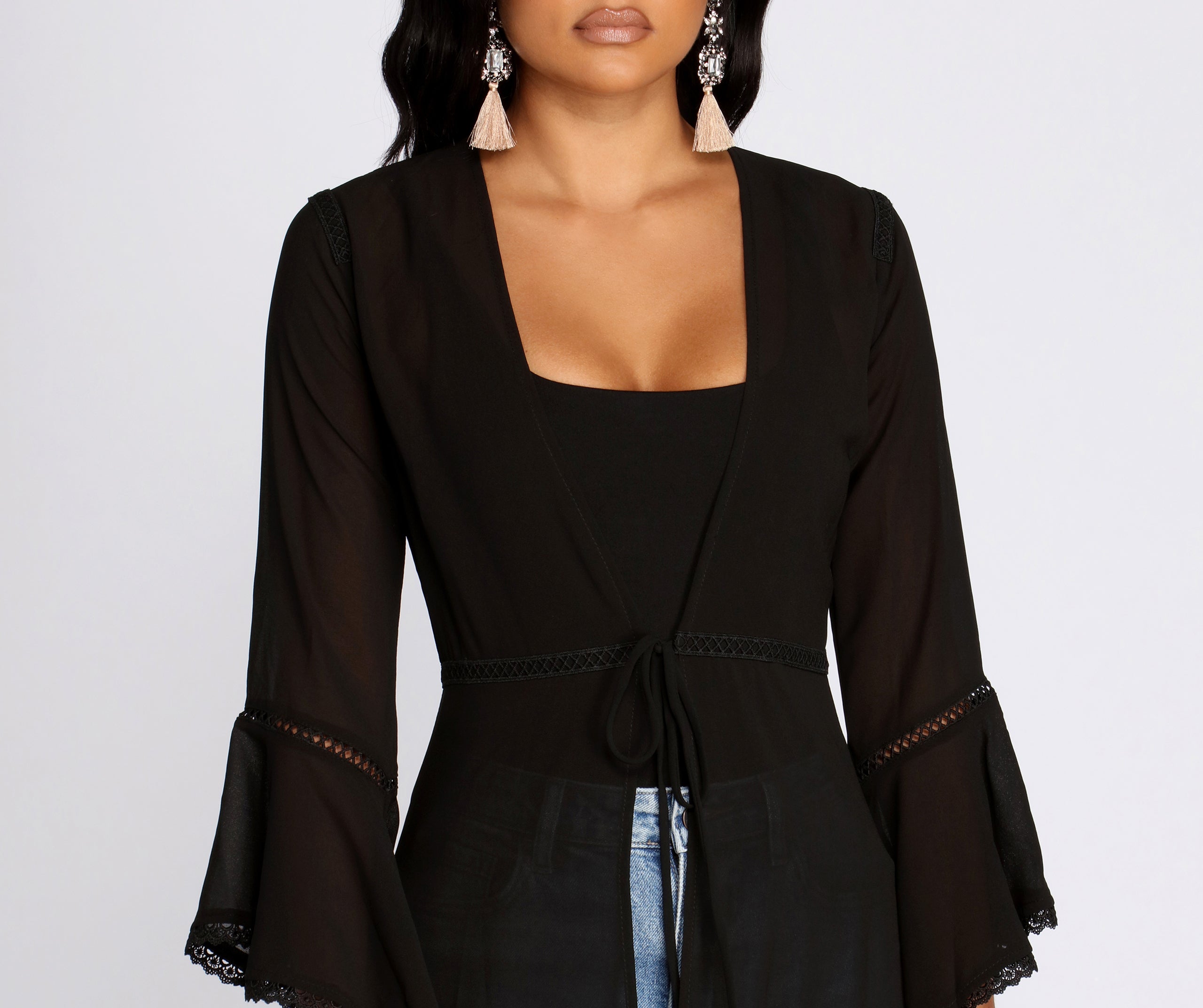 Gypsy Queen Chiffon Bell Sleeve Duster