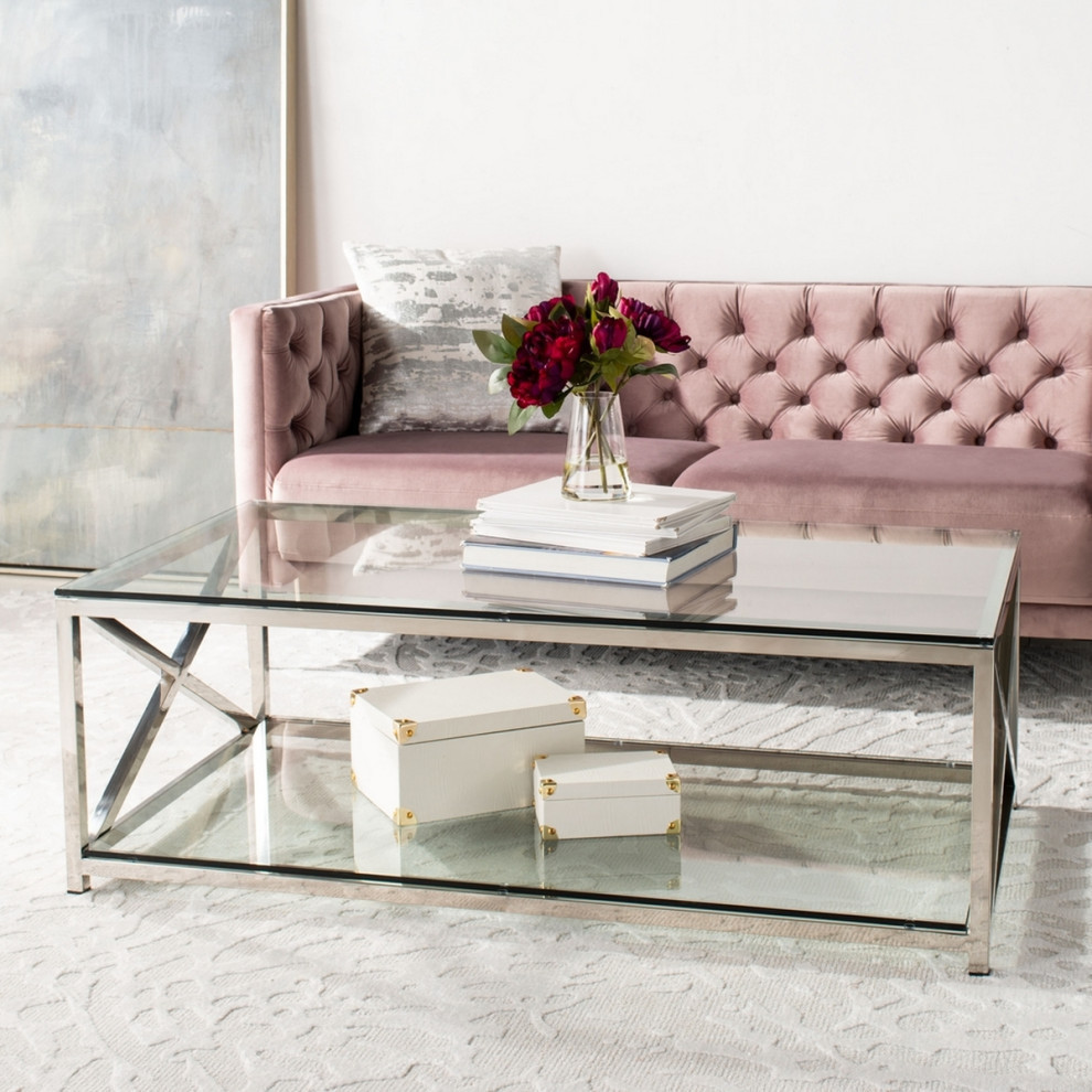 Owen Glass Top Coffee Table   Contemporary   Coffee Tables   by Rustic Home Furniture Deco  Houzz