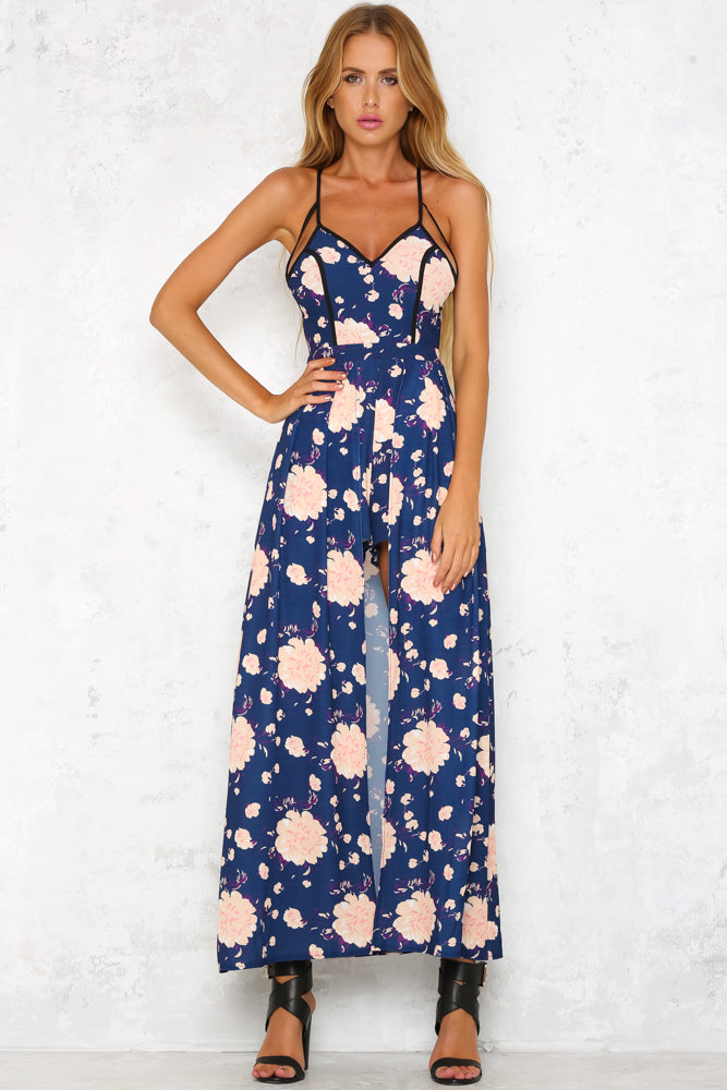 Kelsey Maxi Romper Navy