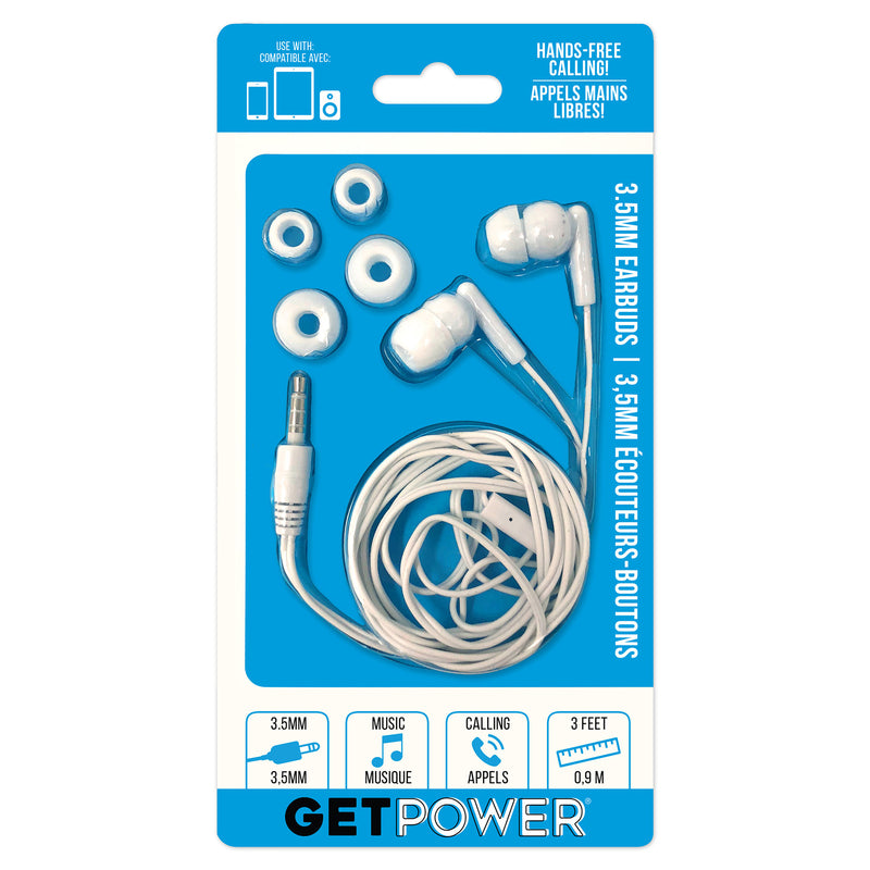 EARBUD W/MICROPHONE WHT