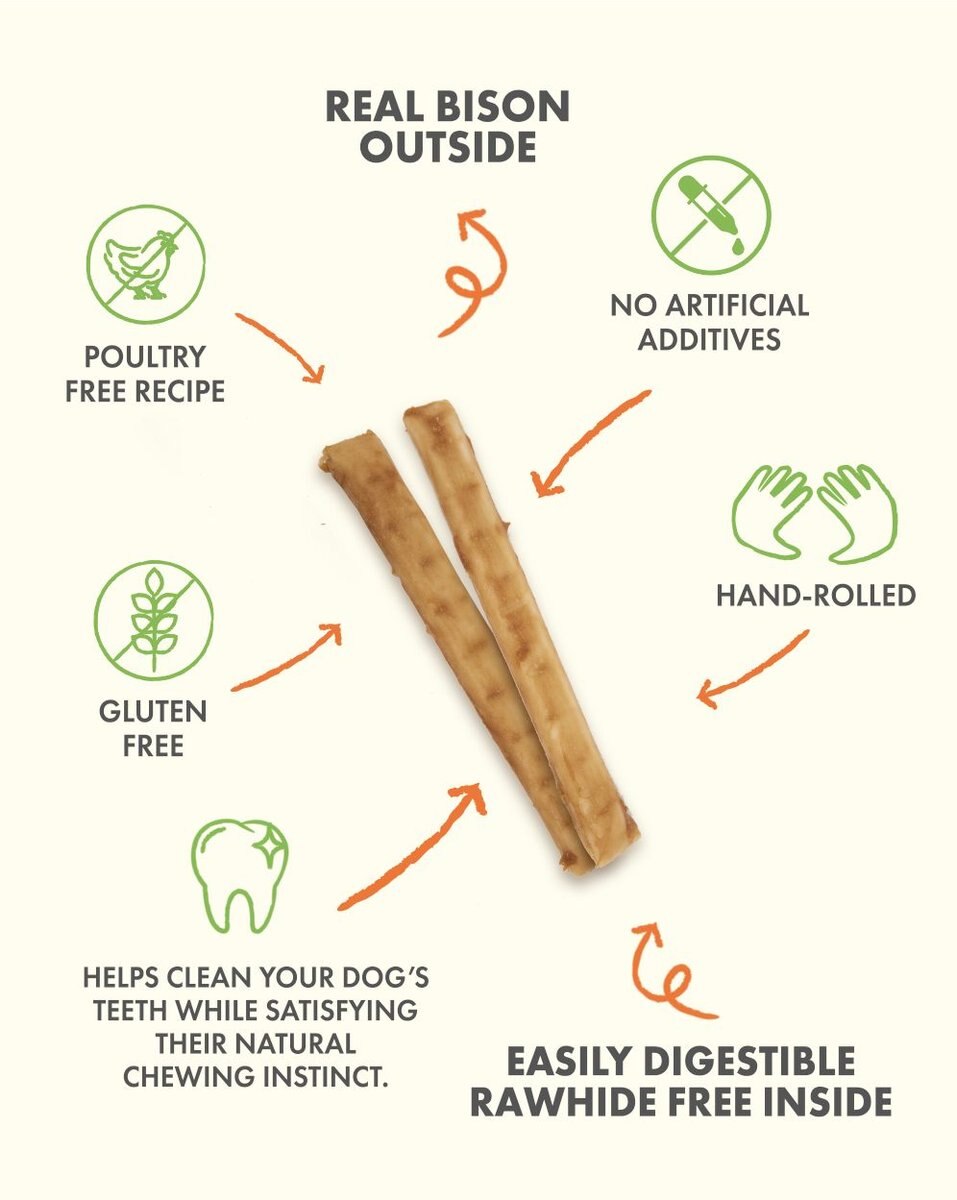 Canine Naturals 5-in Sticks Bison Dog Chew Treat