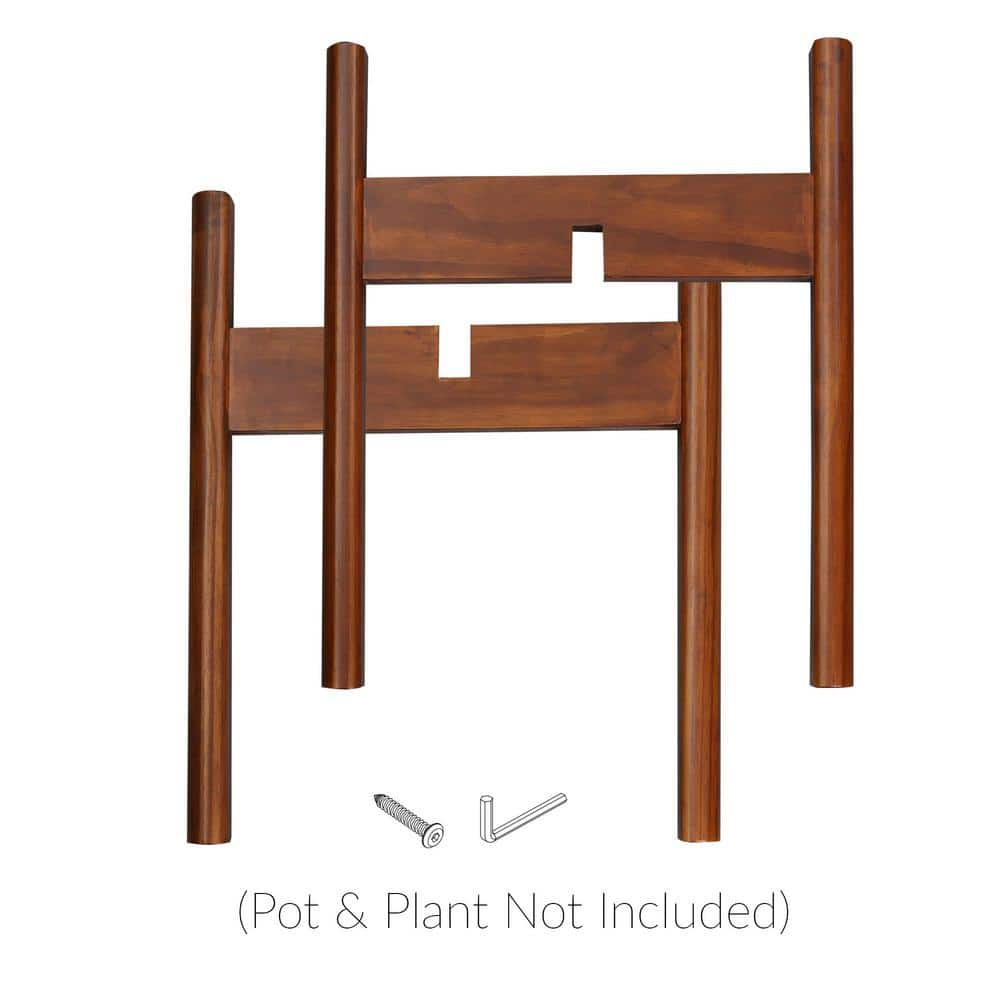 Casual Home 16 in. H Antique Mahogany Mid-Century Modern Wood Plant Display Stand 107-329