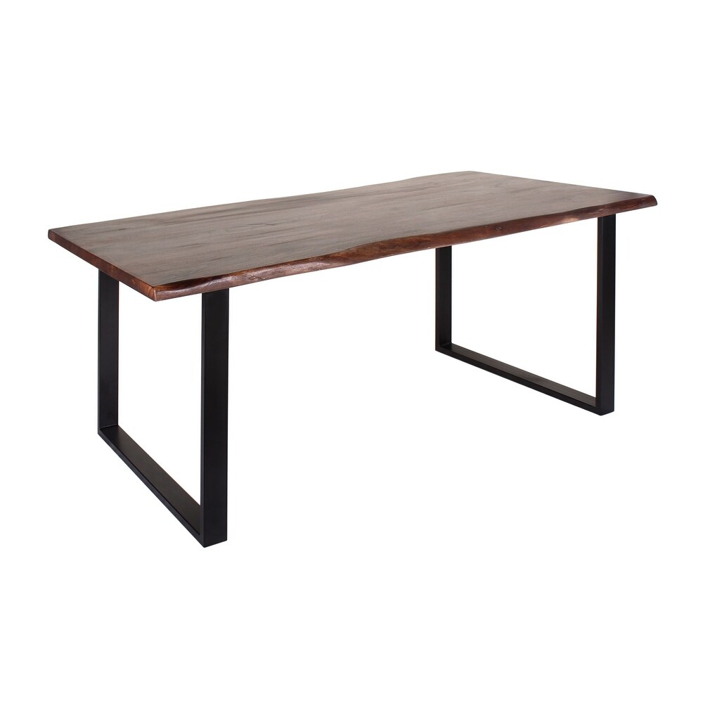 Jessore Handmade Live Edge Acacia Wood   Iron Dining Table