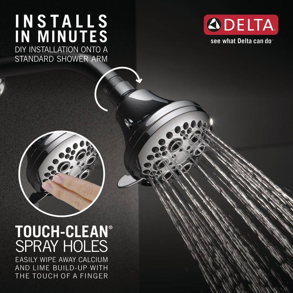 Delta 5-Spray Patterns 1.75 GPM 4 in. Wall Mount Fixed Shower Head in Chrome 75556