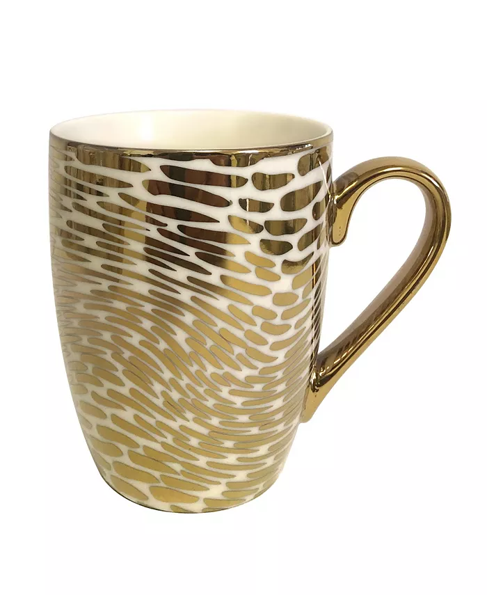 Certified International Matrix 6-Pc. Gold Plated Mugs